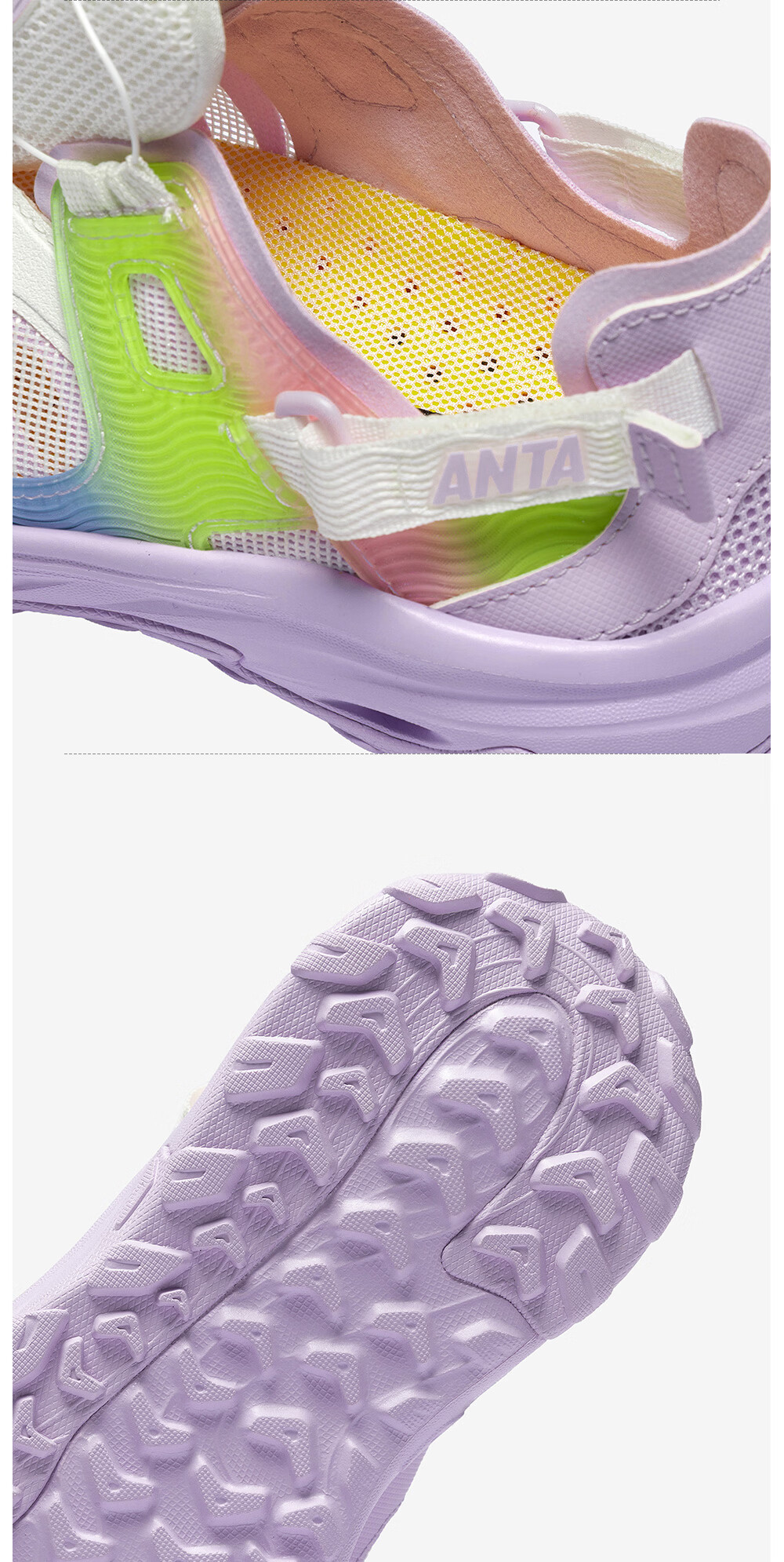 Anta Kids Sports Sandals Boys Big Kids 2026 Summer Breathable Lightweight Water Shoes PRO Beach Sandals A12626908 33